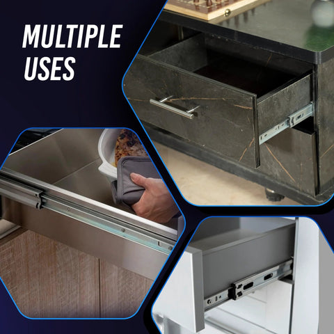 12 Inch Full Extension Drawer Slides With Ball Bearing For Heavy Duty Side Mount Rails 100 Lb Capacity in kitchen and cabinet use