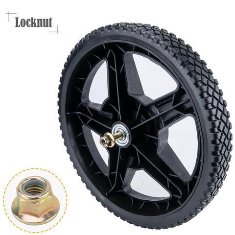 12 Inch Lawn Mower Wheels 2 Pack for Push Mowers, Inner and Outer Bearing Design with Bolt and Nut