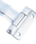 Close-up of 12 Inch Trailer Door Strap Hinge With Offset Bent Design in metal for side doors on enclosed cargo trailers