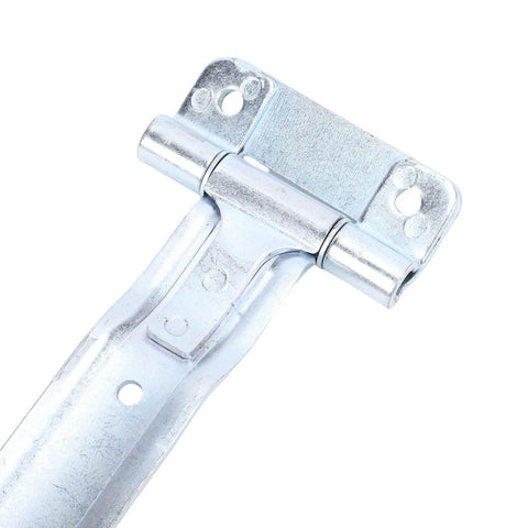 12 Inch Trailer Door Strap Hinge With Offset Bent Design for side doors, shown in close-up view