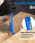 Versatile 4 Piece Pry Bar Set with a 12 inch cat's paw nail puller in use on a wooden surface, focusing on comfortable grip feature.