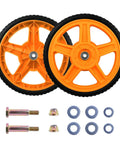 12 Inch Lawn Mower Wheels for Push Mowers, Plastic PU Wheels with Bolts & Nuts, 12x1-3/4 Size, 1/2 Inch Bore, 2 Pack