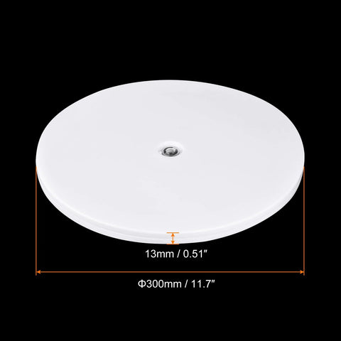12 Inch Rotating Swivel Turntable With Steel Ball Bearings For Kitchen Corner Cabinets White Plastic Base Ideal For Pantry Organization Cakes Displays Stereos Craft Tools And Models