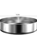 Stainless Steel Black Lazy Susan Turntable For Pantry Cabinet And Kitchen Storage 12 Inch Spice Rack Organizer With Rimmed Edge