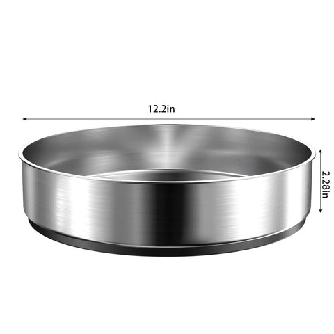 Stainless Steel Black Lazy Susan Turntable For Pantry Cabinet And Kitchen Storage 12 Inch Spice Rack Organizer With Rimmed Edge