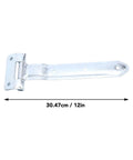 12 Inch Trailer Door Strap Hinge With Offset Bent Design displayed with measurement showing 30.47cm length