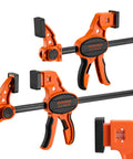Heavy Duty Woodworking Bar Clamps 12 Inch One Handed Quick Grip Clamp Set Two Pack With 300 Lb Load Limit Indicator And Spreader Function EZ Hold F Style Clamps Jorgensen