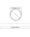 Diagram of Two Pack 12mm X 300mm Linear Motion Rods Chrome Plated For 3D Printers CNC DIY.