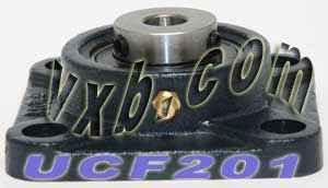 12mm Bearing UCF201 + Square Flanged Cast Housing Mounted Bearings - VXB Ball Bearings