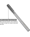 Side view of 12mm H8 Chucking Reamer For Metal And Wood Holes With 10mm Shank 90mm Shank Length 130mm Overall Length Straight Flute M35 High Speed Steel