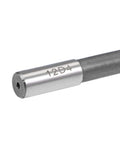 12mm HSS Chucking Reamer for Lathe Machining, 6 Straight Flutes, Round Shank, close-up view of the tip and markings