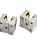 12mm Linear Bearing Block Set For SBR12 Rail, Pro Grade 2 Pack, aluminum and plastic open slide blocks for CNC routers, front view