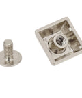 Back view of 12mm pyramid studs four jaw rivets for clothing bags leather shoes craft, showing screw attachment and zinc alloy material.