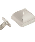 12mm Pyramid Studs Four Jaw Rivets for Clothing Bags Leather Shoes Craft, silver zinc alloy with screw attachment
