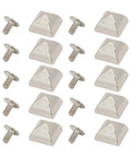 12mm Pyramid Studs Four Jaw Rivets for Clothing Bags Leather Shoes Craft in zinc alloy, electroplated finish, top view