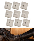 12mm Pyramid Studs Four Jaw Rivets For Clothing Bags Leather Shoes Craft shown in use on leather shoes