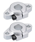 Two SHF12 12mm Shaft Support Flange Mount Linear Guide Blocks in aluminum for CNC and 3D printers, pack of 2, side-by-side
