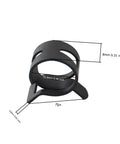 Close-up of a 12mm spring band clamp made of durable 65Mn steel, showing dimensions, smooth interior, 8mm wide.