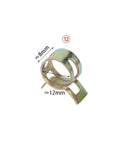 Close-up of a silicone wrapped 12mm hose clip from a 20 Piece Silicone Wrapped 304 Stainless Steel Hose Clip Set Reusable Clamps For Boats And Motorcycles With Size Marked Bands 6mm 7mm 8mm 9mm 10mm 12mm Easy To Install Durable Construction For Long Lasting Performance.