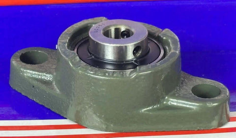 Side view of 12mm Bearing UCFL201 2-Bolts Flanged Cast Housing Mounted Bearing - Ball Bearing with a Flange.