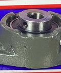 12mm Bearing UCFL201 2-Bolts Flanged Cast Housing Mounted Bearing - side view on blue and red background
