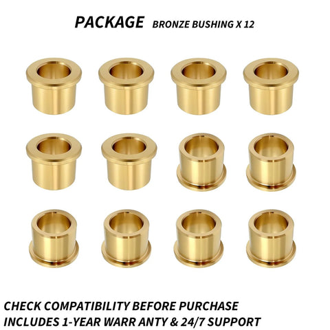 12 Piece Bronze A Arm Control Bushings Kit For Yamaha Banshee 350 Grizzly 125 Warrior 350 Blaster 200 Raptor 660 700 YFZ450
