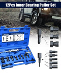 12pcs Blind Hole Collet Bearing Puller Set, Internal Bearing Extractor Puller Kit with Slide Hammer and Expandable Collets in case