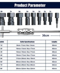 12pcs Blind Hole Collet Bearing Puller Set, Internal Bearing Extractor Puller Kit with expandable collets and specifications chart