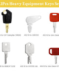 Heavy Equipment Keys Master Set with 12 Ignition Keys for Excavators Loaders Backhoes Tractors Dump Trucks Bulldozers and More