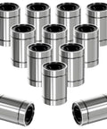 12Pcs LM8UU Linear Ball Bearings: 8mm Bore, 15mm OD, 24mm Length, Double Rubber Seals – Ideal for CNC and 3D Printer Applications