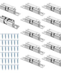 12Pcs Double Ball Tension Roller Cabinet Catch Latch Set 70mm Solid Brass Hardware With Screws Silver Finish