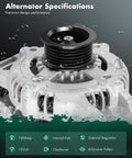 Beefed Up 12V 160Amp Alternator for Dodge Charger 2006 2007 Magnum 2005 2006 2007 and Chrysler 300 2005 2007 with 6 Groove Pulley CW Replacement OE 11113 04896805AC