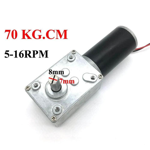 12V 16rpm DC Worm Gear Motor 70kg.cm High Torque Turbine Electric Gearbox Motor Self-Locking Reversed Mini Engine Geared Motor