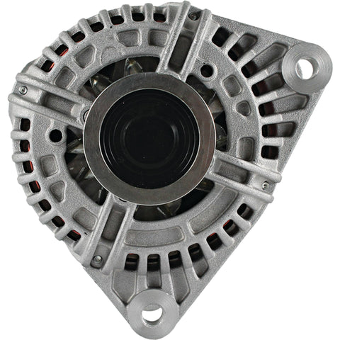 Front view of 12V 180A Clockwise Alternator Replacement For Dodge Ram 2500 2007 2008 2009 2010 And Ram 3500 2007 2008 2009 2010 External Regulator Clutch Pulley 2.469 Inch OD Replaces 334-2751 ABO0396 ABO0396-180 0124525129