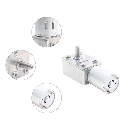 12V 25RPM High Torque DC Motor, Mini JGY 370 Motor Worm Gear Small Electric Motors Low RPM Reducer Motors Micro Reversible Motor Worm Shaft.