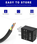 Four Pack 30A 5Pin 12V Starter Relays Waterproof Heavy Duty Auto Relays For Universal Car Accessories, close-up view of relay and wiring