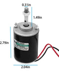 12V 30W Permanent Magnet DC Motor, 3000RPM High Speed CW/CCW Electric Gear Motor for DIY Generator with measurements