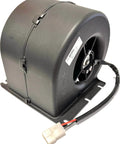 High Performance 335 CFM Single Wheel Centrifugal Blower For 12 Volt HVAC And Rear Air Circulation In Vans And RVs With Beast Power By SPAL 30003542 023 A70 74D, side view of black compact design with connector