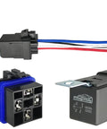 4-Pin 12V DC Automotive Relay With Heavy-Duty Wires 40/30A SPST Weather-Resistant Water-Repellent And Dustproof For Car Audio Lighting