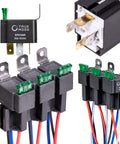 Image of 6 Pack 4 Pin 12V Bosch Style Fused Relay Switch Kit with 30A Fuse and 14 AWG Wires, interlocking harness for cars