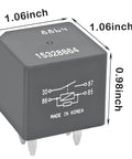 12V 40A 4 Pin SPDT Automotive Relay Replacement Go-To Pack Of 2 For Air Conditioning Compressor Starter And Fan Control Fits Chevy Silverado GMC Buick D1741C Style 15328864 12193604 13503102 on white background showing dimensions