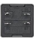 Back view of 12V 40A 4 Pin SPDT Automotive Relay Replacement showing numbered pins for Chevy Silverado, GMC, Buick.