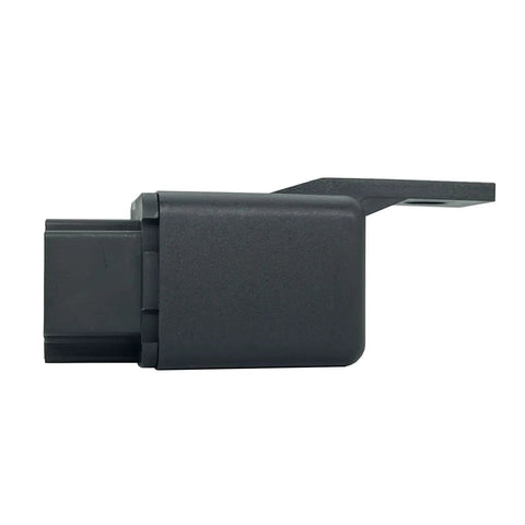 Side view of Universal 12V 40Amp 4 Pin SPST Replacement Relay 5 Pack with plug-and-play fire retardant housing for car upgrades.