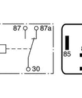 Diagram of Changeover Mini Relay 5 Pin 12V 40To60A Single Pole Auto Electrical Relay connections and pin layout