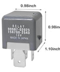 Beefy 12V 80A 4 Pin Automotive Relay Replacement For Toyota And Lexus Vehicles, dimensions labeled