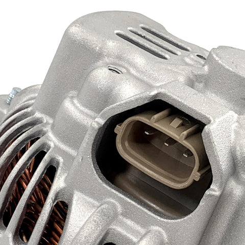 Close-up of 12V 90A Alternator Replacement For Subaru Impreza Forester 2004 2005 2006 2007 2008 2009 2010 With Five Groove Pulley