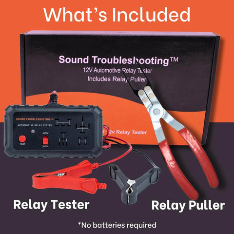 Automotive Relay Tester With Puller For 12V Cars And Trucks, DIY Friendly Relay Diagnostic Tool With Battery Clips, LED