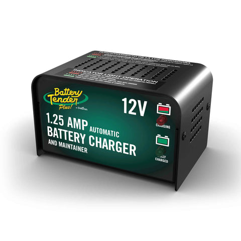 12V 1.25 Amp Car And Motorcycle Battery Charger And Maintainer With Float Charge For Automotive And ATVs Adaptive Smart Charging