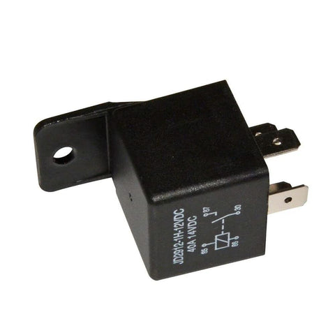 Heavy Duty 12V Car Relay 4 Pin SPST 40 Amp High Current Automotive Relay Pack Of 2 With 12V Coil And 14VDC Rating Perfect For Auto Switches And Starters Tough Replacement For High Amp Circuits, black relay with visible pins and schematic diagram