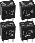 12V DC 4 Pin Plug In Automotive Relay Set Of 2 For Ford Vehicles OEM Replacement, 30A Load Rating, durable black 4-pack relays